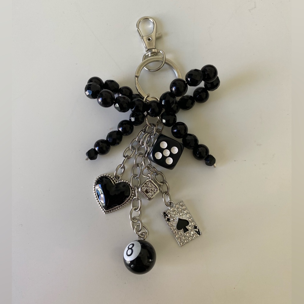 Black Casino Charm Keychain - Women Accessories